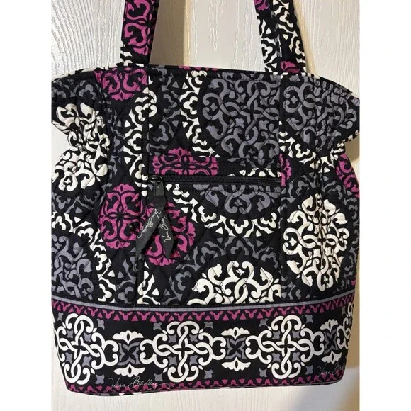 Vera Bradley Retired Hipster Canterberry Magenta Purse Bag Quilted Handles Quilt - Picture 2 of 7